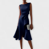 Juliette – Robe midi asymétrique drapée