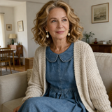 Marielle | Robe longue en denim à col Claudine