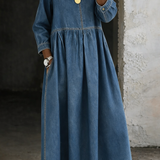 Pascale | Robe longue en denim souple