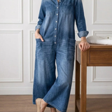 Sylvie | Combinaison en denim délavé