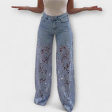 Jeans en patchwork tendance avec dentelle